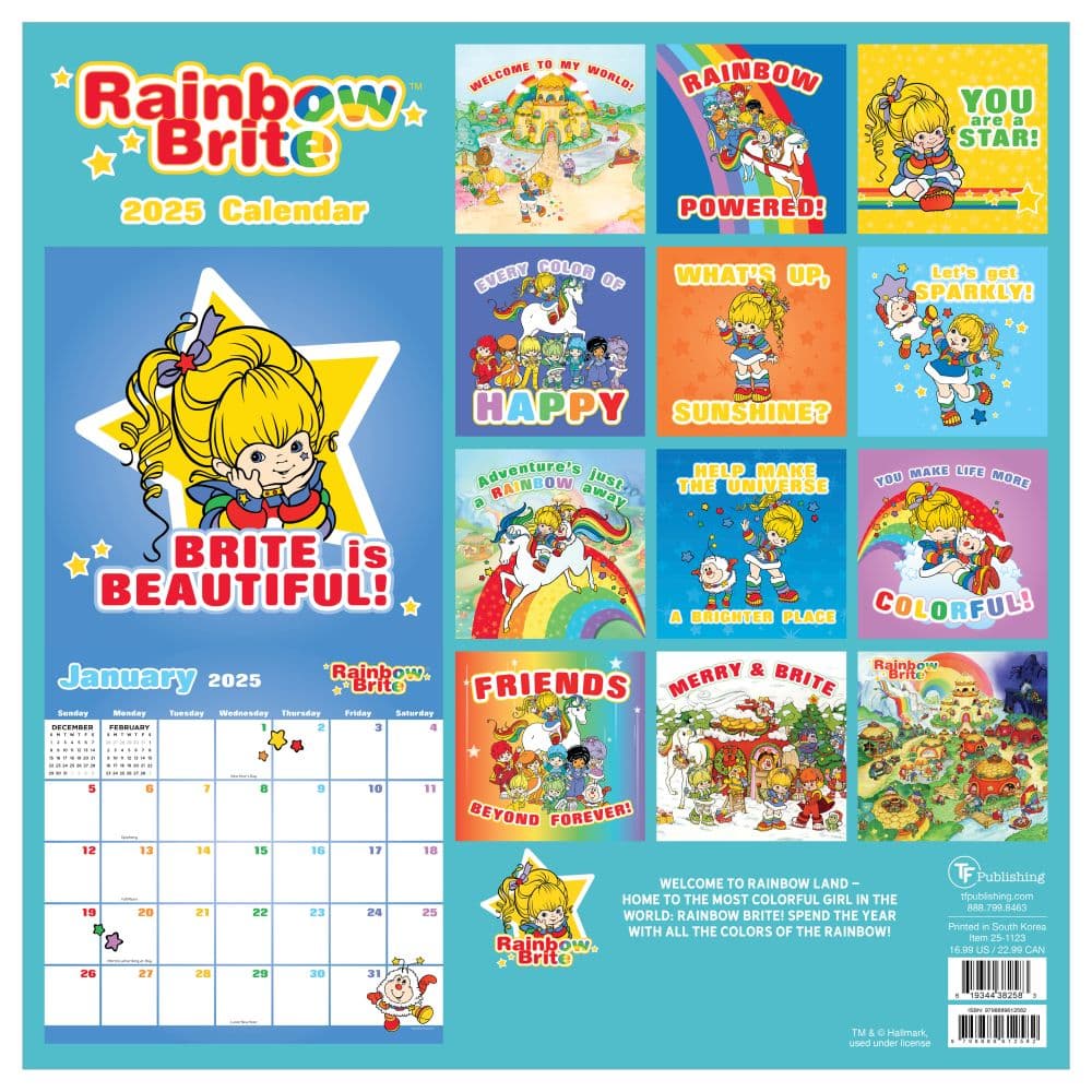 Rainbow Brite 2025 Wall Calendar First Alternate Image