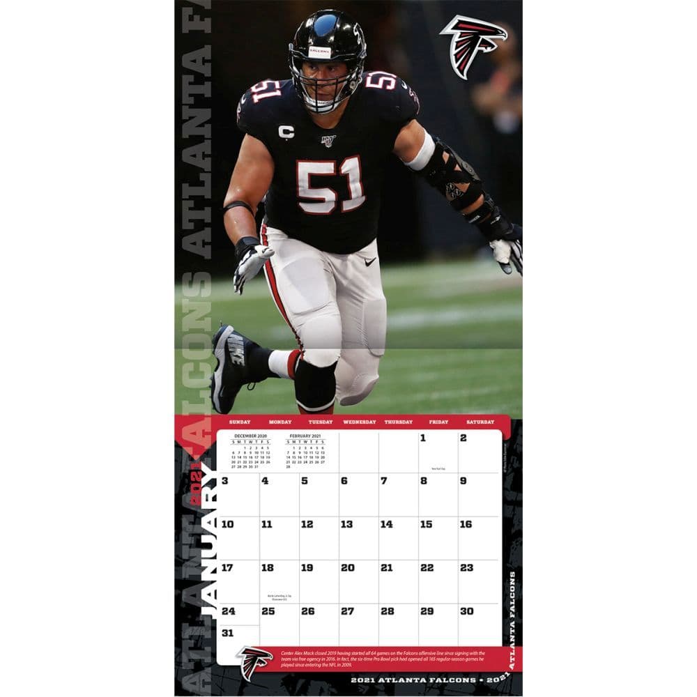 Atlanta Falcons 2022 Schedule Atlanta Falcons Wall Calendar - Calendars.com