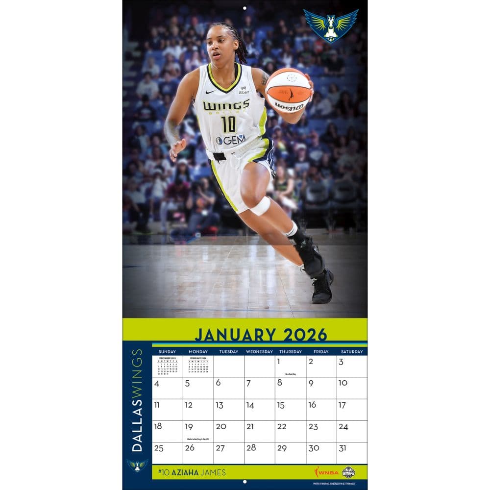 Dallas Wings 2026 Wall Calendar Third Alternate Image