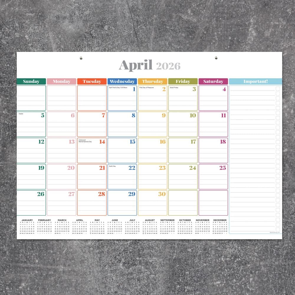 Colors of the Rainbow 2026 Desk Pad Third Alternate Image