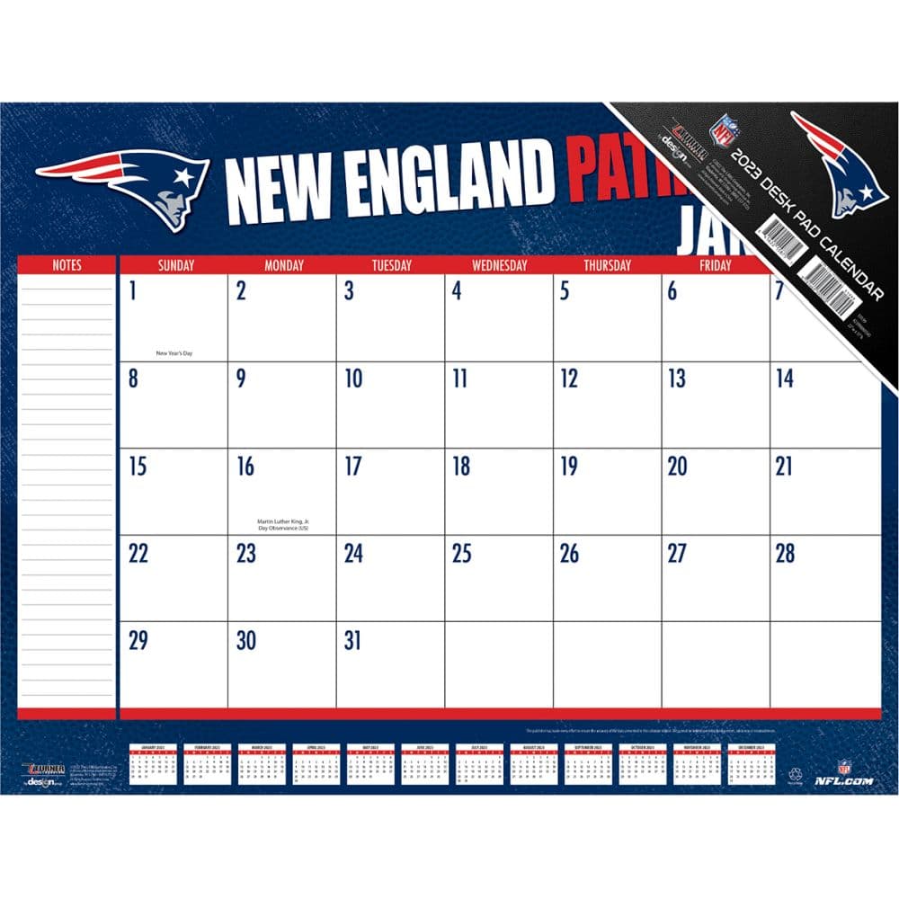 Turner Sports NFL New England Patriots 2023 Desk Pad