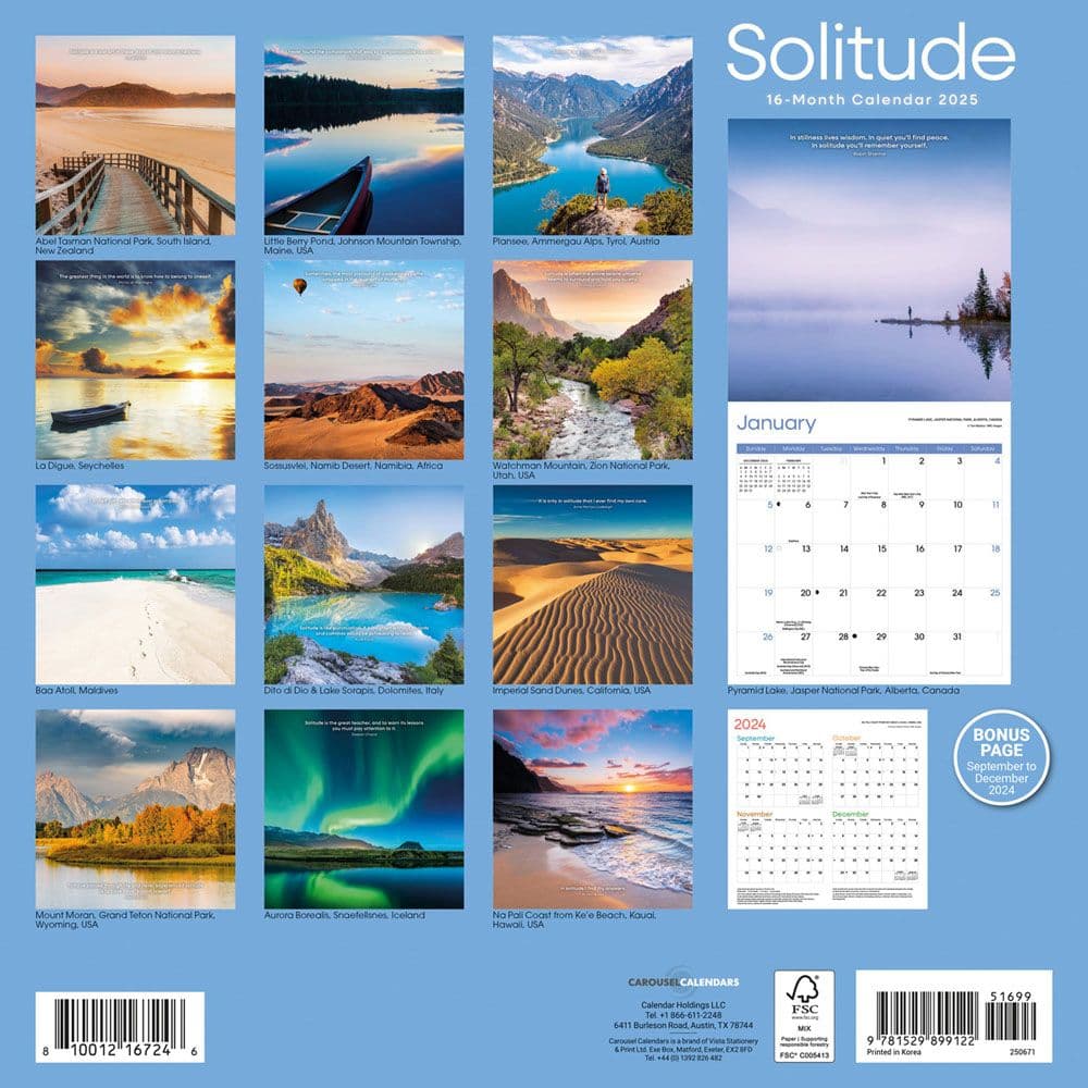 Solitude 2025 Wall Calendar First Alternate Image width=&quot;1000&quot; height=&quot;1000&quot;