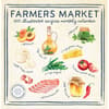 image Farmers Market Illustrated Recipes 2025 Wall Calendar Main Image