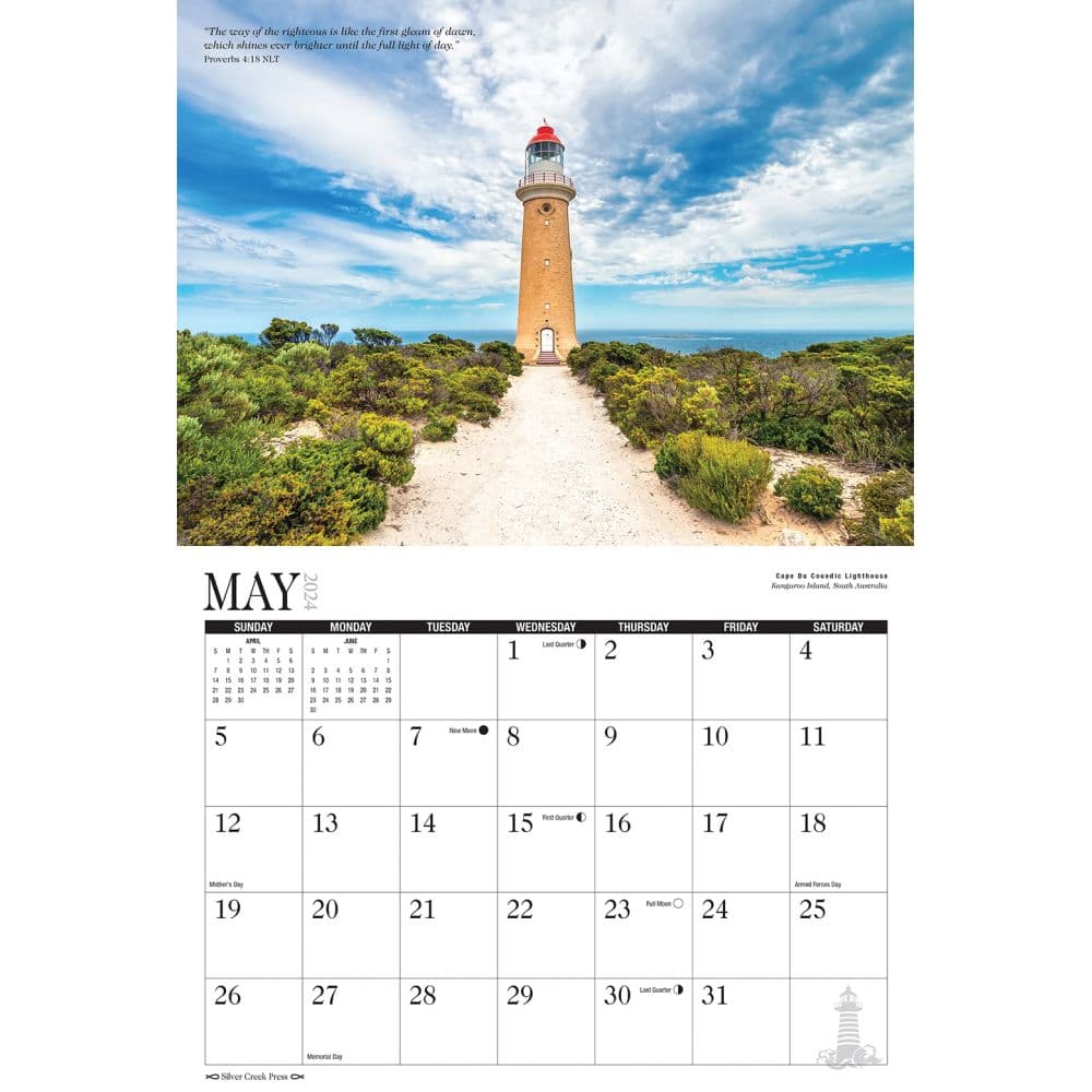 Lighthouse Guiding Light 2024 Wall Calendar