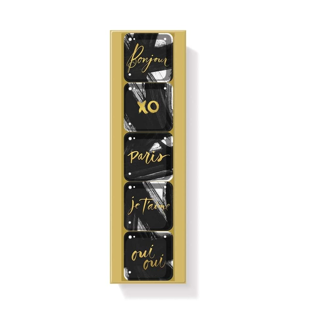 image Paris Gold Square Glass Magnets Main Product Image