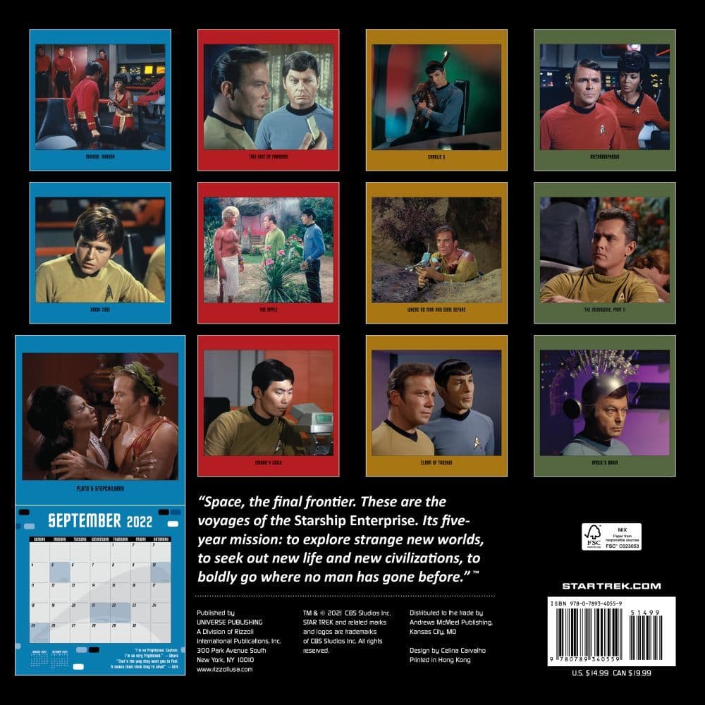 Star Trek Calendar 2022 Star Trek 2022 Wall Calendar - Calendars.com