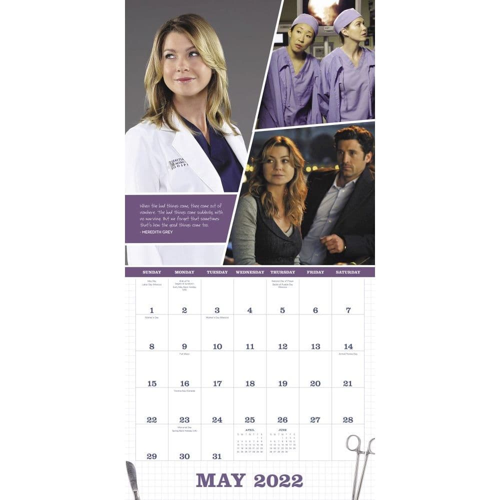 Greys Anatomy 2022 Calendar Greys Anatomy 2022 Wall Calendar - Calendars.com