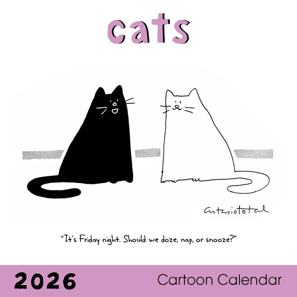 Cats Cartoon 2026 Wall Calendar Main Product