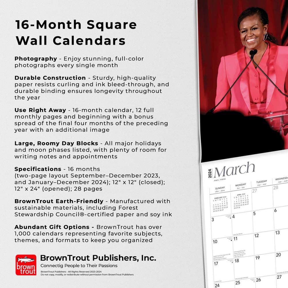 Michelle Obama 2024 Wall Calendar Alternate Image 4