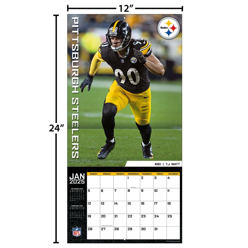 NFL Pittsburgh Steelers 2025 Wall Calendar lifestyle