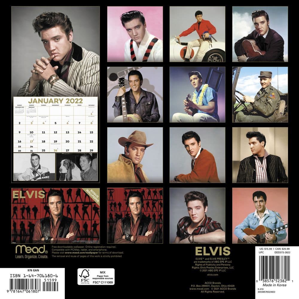 Elvis 2022 Wall Calendar - Calendars.com