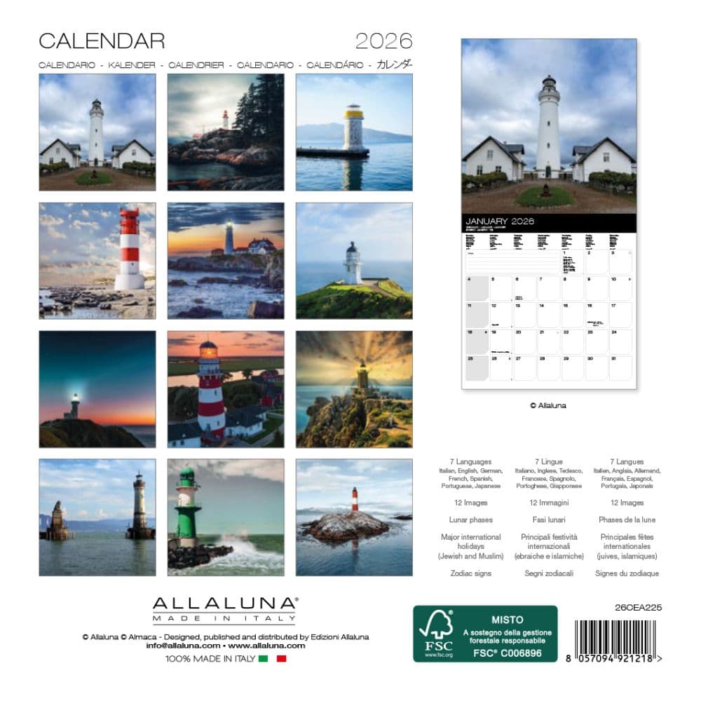 Lighthouses 2026 Mini Wall Calendar First Alternate Image