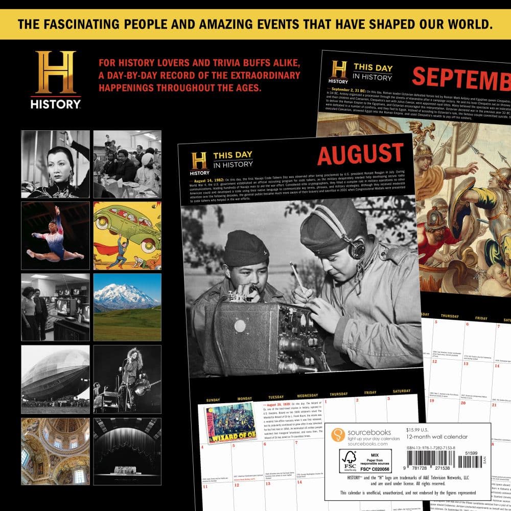 History Channel This Day in History 2024 Wall Calendar