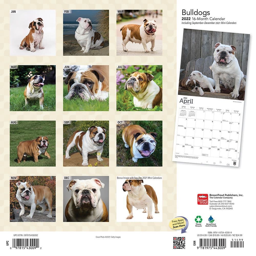 Bulldog Schedule 2022 Bulldogs 2022 Wall Calendar - Calendars.com