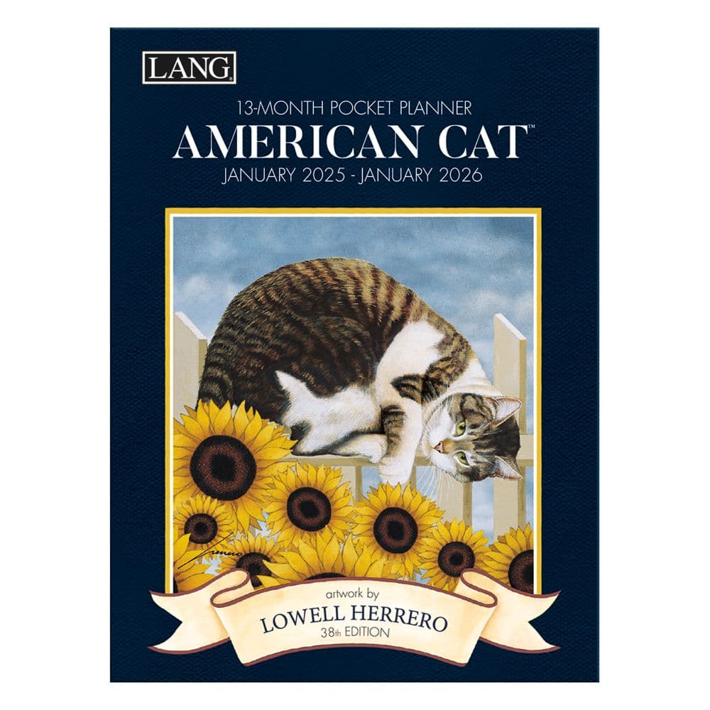 American Cat 2025 Monthly Pocket Planner by Lowell Herrero_Main Image
