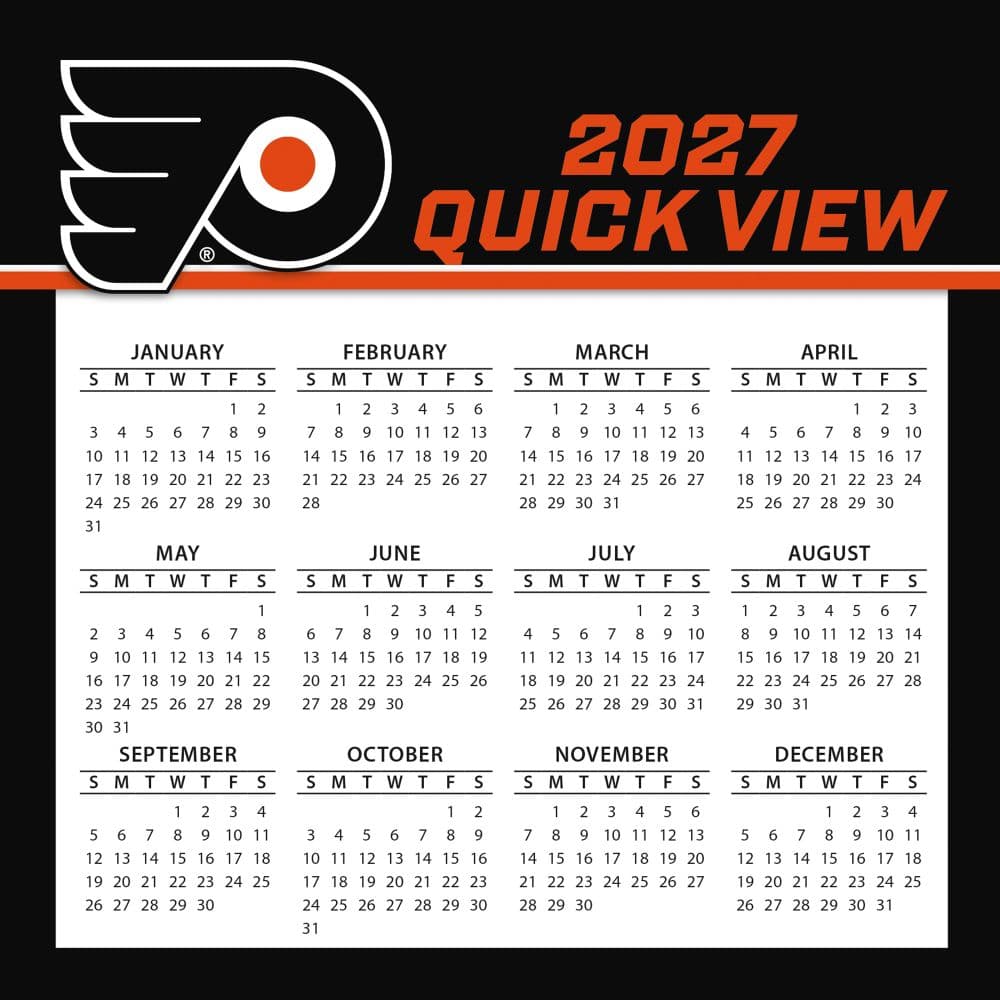 NHL Philadelphia Flyers 2027 Desk Calendar Third Alternate Image