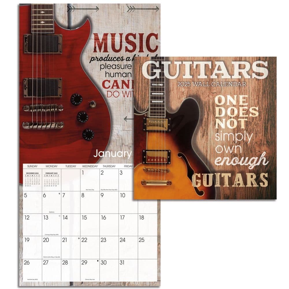 Guitars Special Value 2025 Mini Wall Calendar Third Alternate