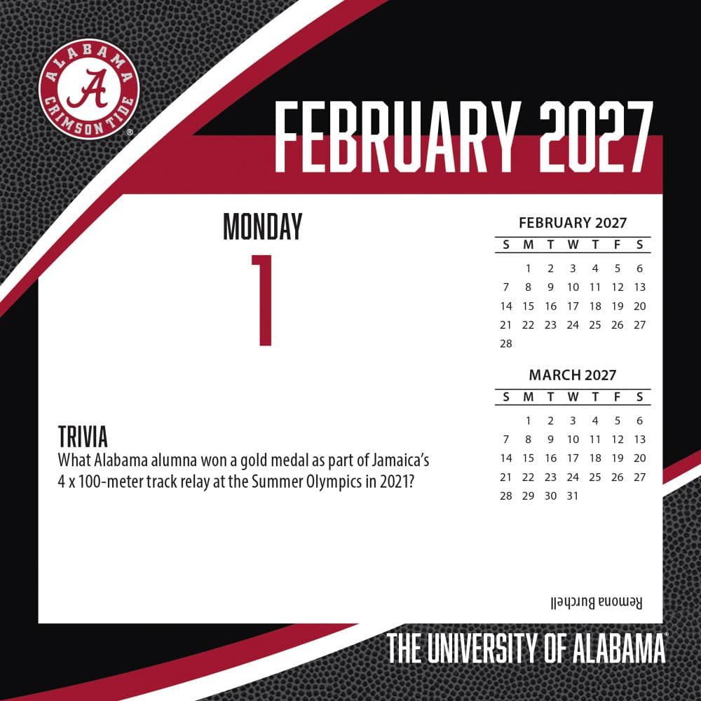 Alabama Crimson Tide 2027 Desk Calendar Third Alternate Image