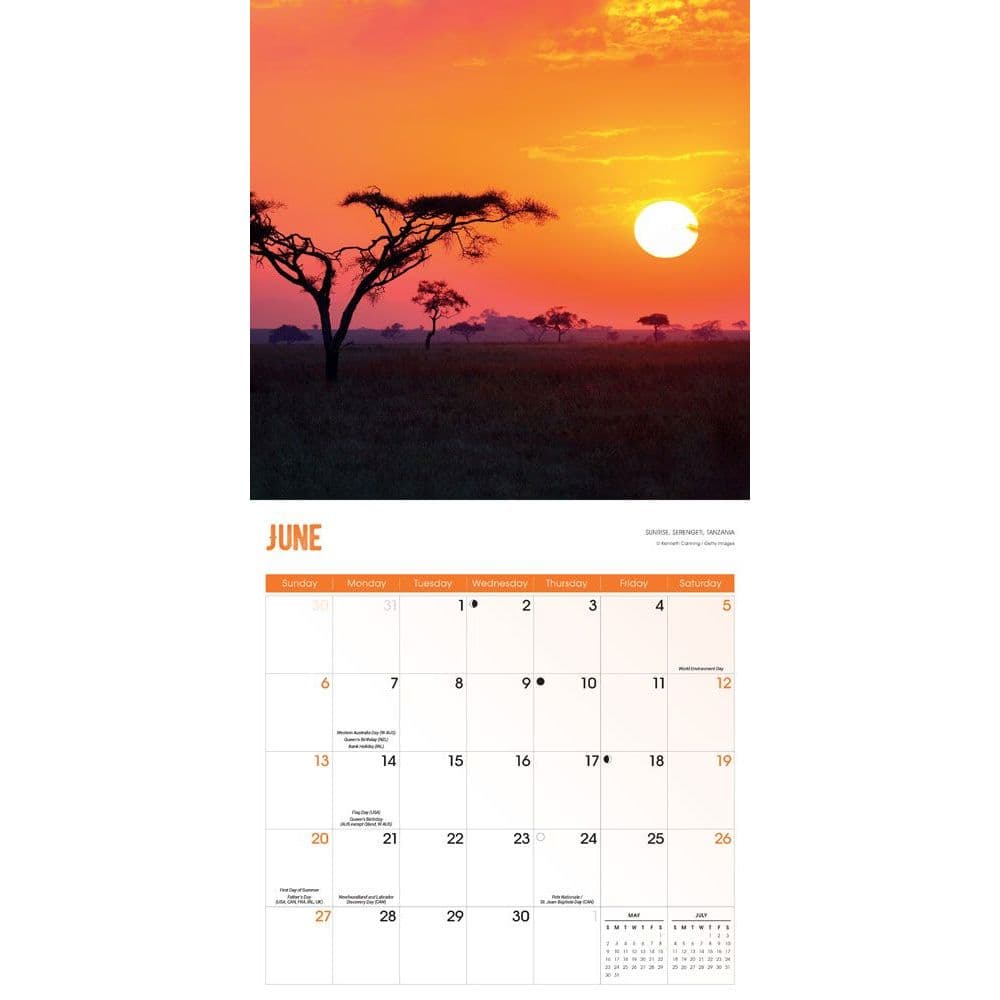 Sunrise Sunset Wall Calendar