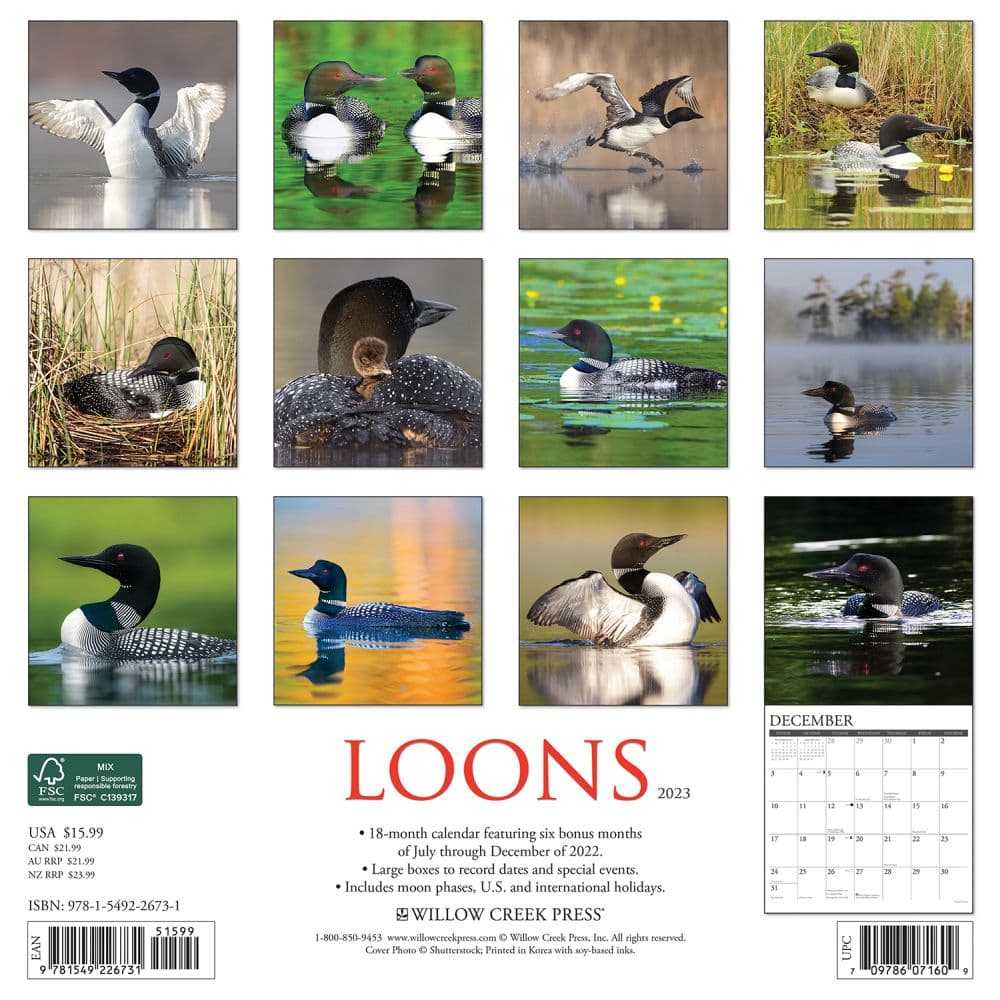 Loons 2023 Wall Calendar - Calendars.com