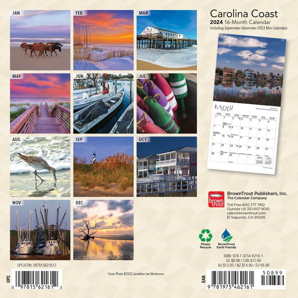 Carolina Coast 2024 Mini Wall Calendar