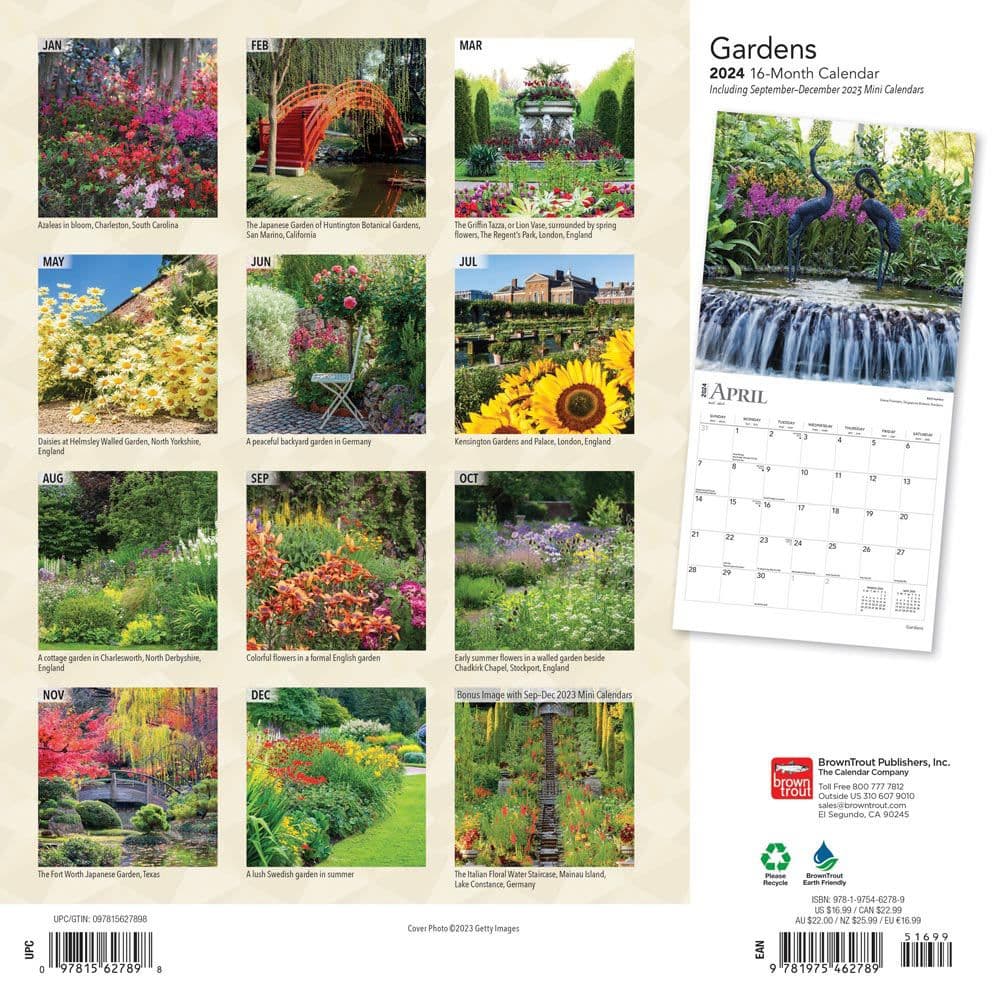 Gardens  2024 Wall Calendar Alternate Image 1