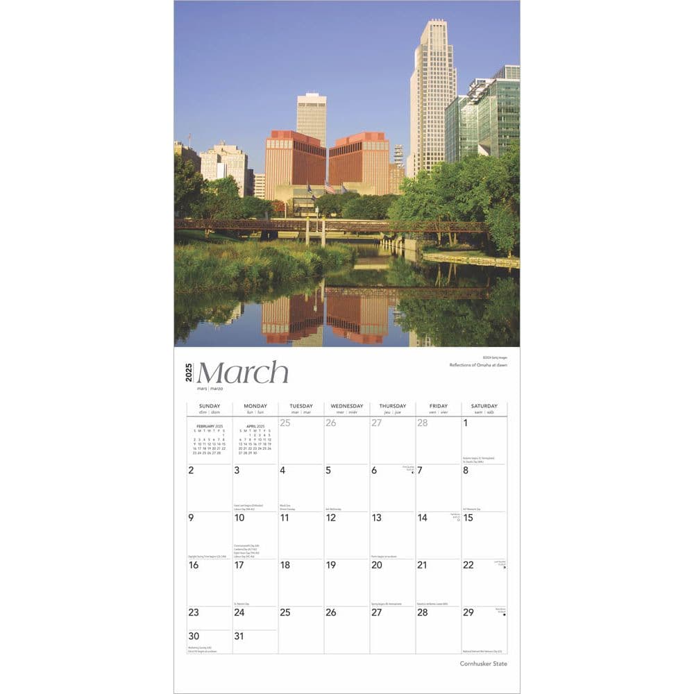 Cornhusker State Nebraska 2025 Wall Calendar Second Alternate Image