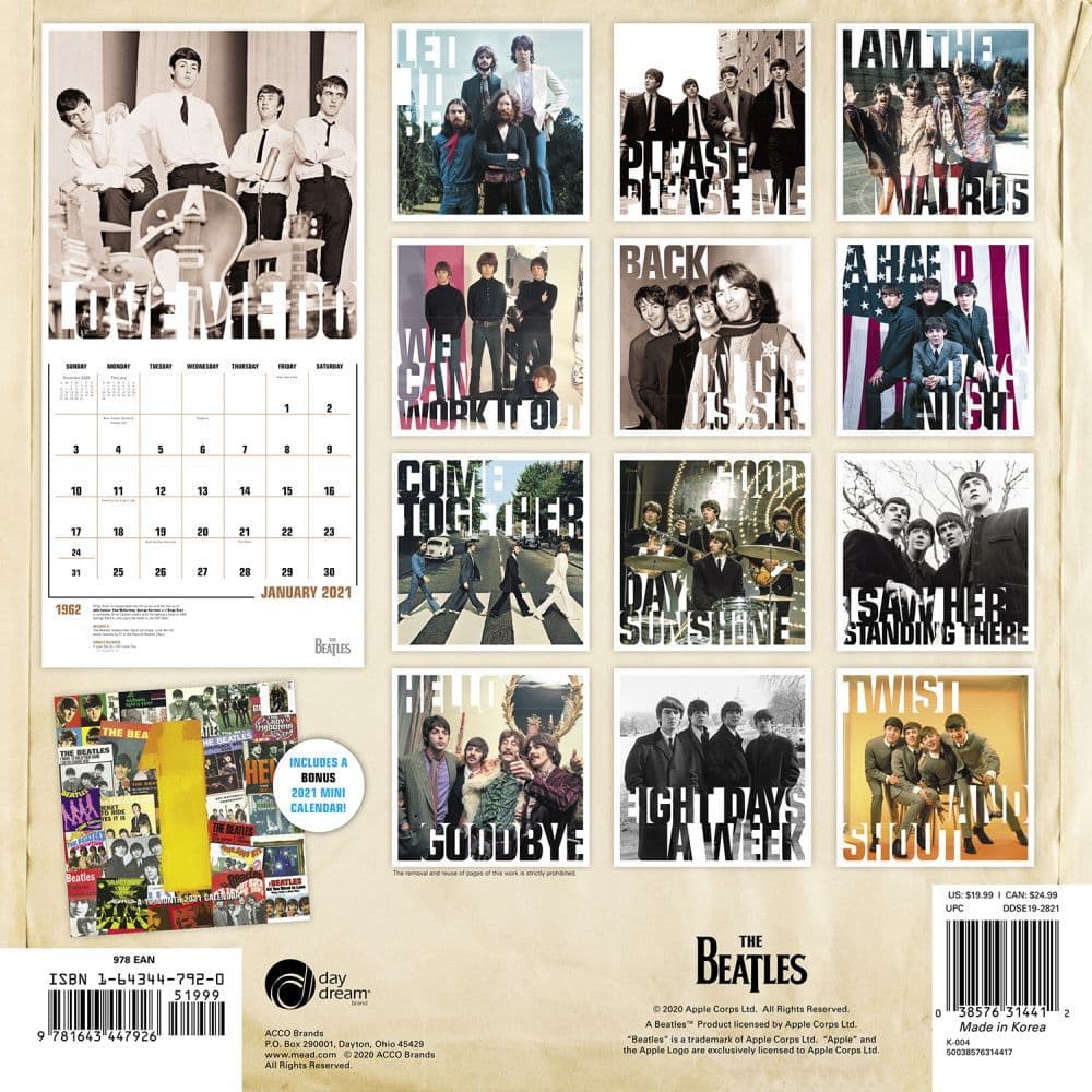 Beatles Special Edition Wall Calendar