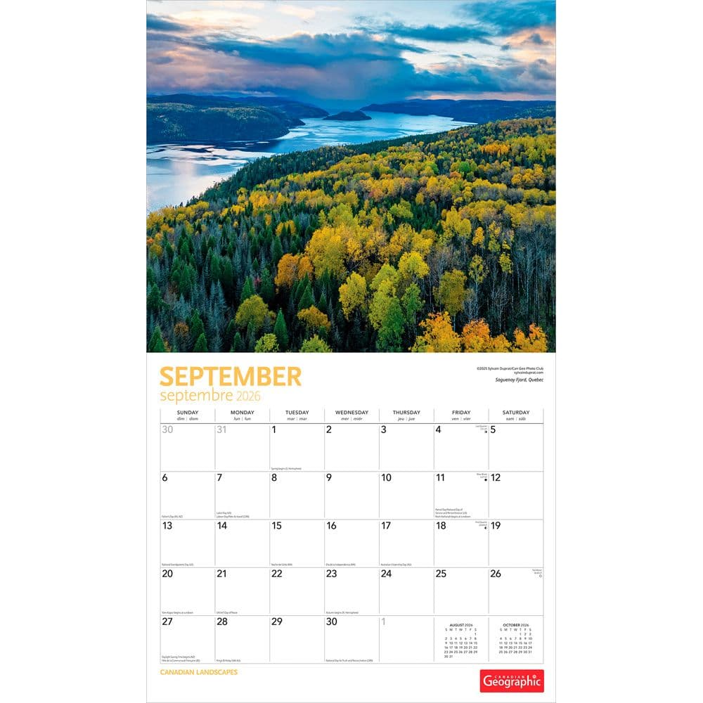 Canada Wilderness Deluxe 2026 Wall Calendar Third Alternate Image