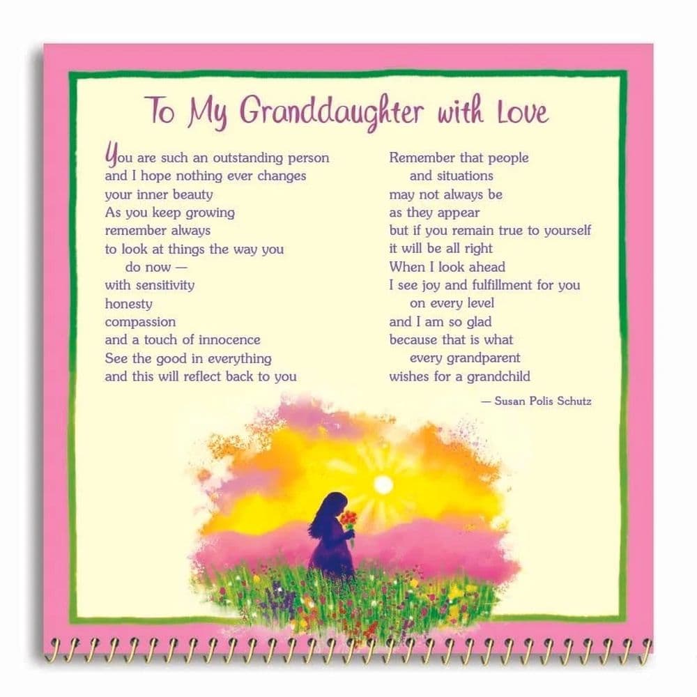 To My Granddaughter with Love 2026 Mini Wall Calendar Second Alternate Image