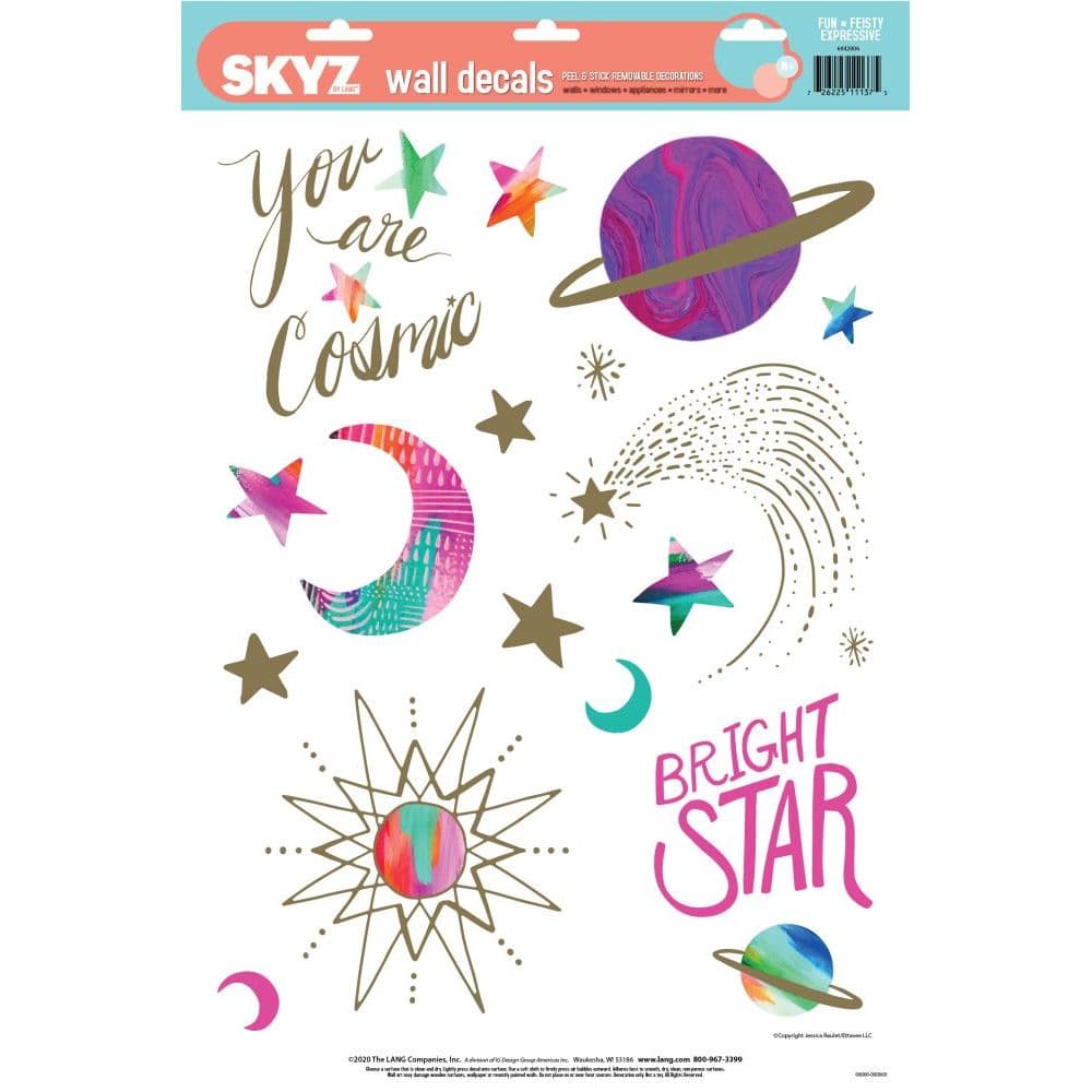 Cosmic Wall Decal With Embellishments