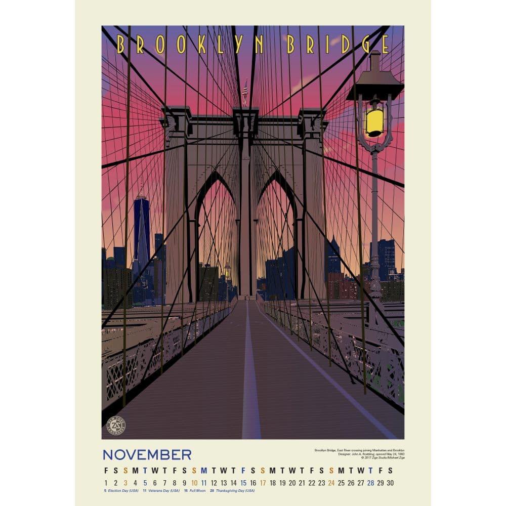 New York Landmarks Poster 2024 Wall Calendar Fifth Alternate Image width=&quot;1000&quot; height=&quot;1000&quot;
