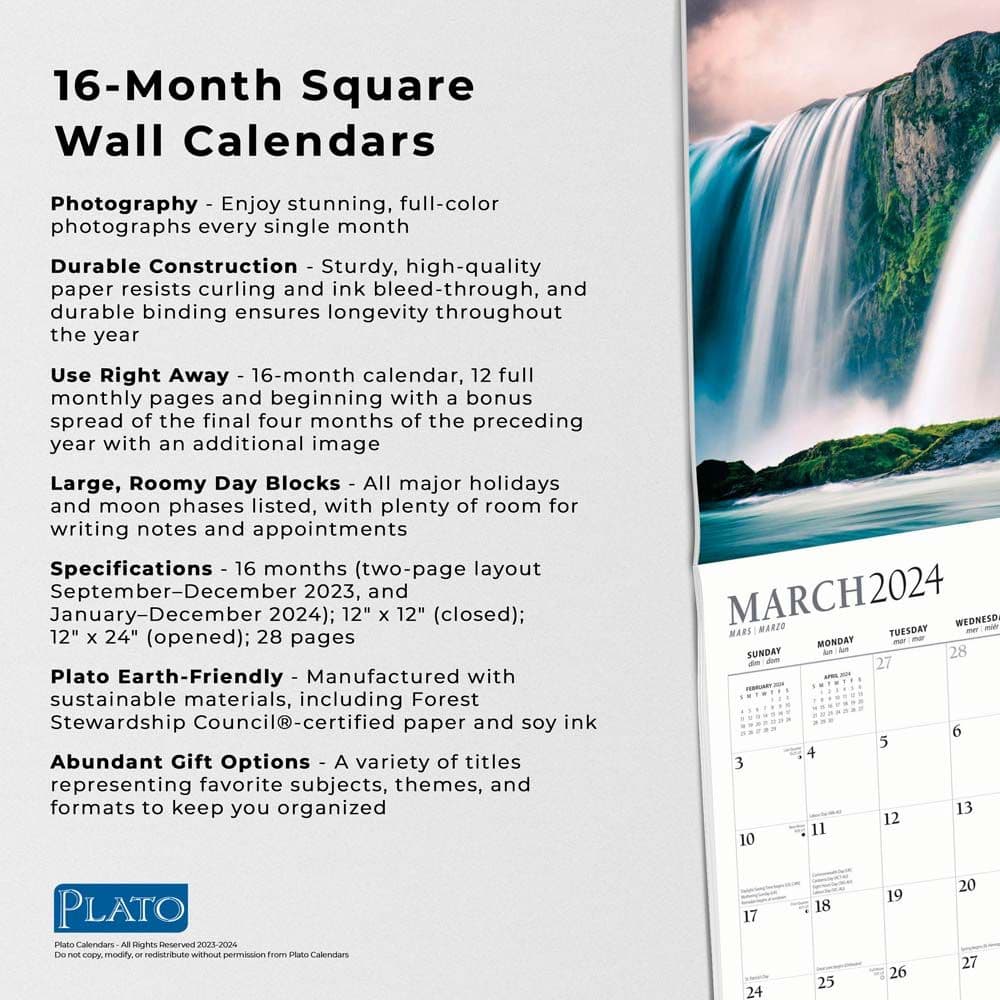 Waterfalls 2024 Wall Calendar Fourth Alternate Image width=&quot;1000&quot; height=&quot;1000&quot;