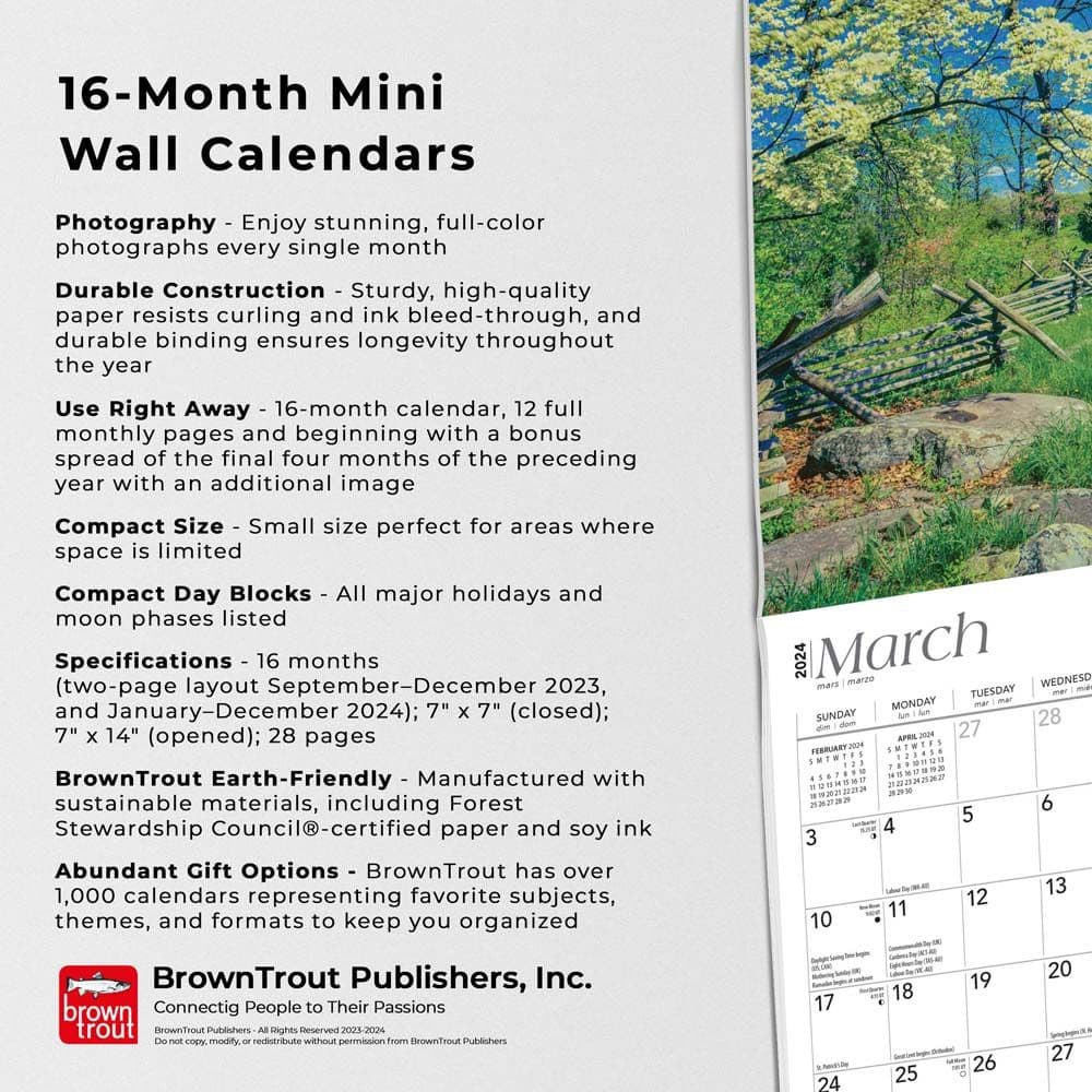 Pennsylvania 2024 Mini Wall Calendar