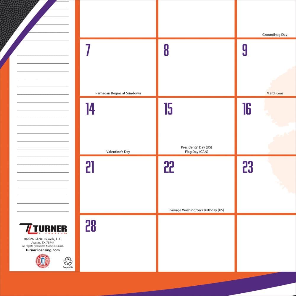 Clemson Tigers 2027 Desk Pad 17" X 11" Second Alternate Image