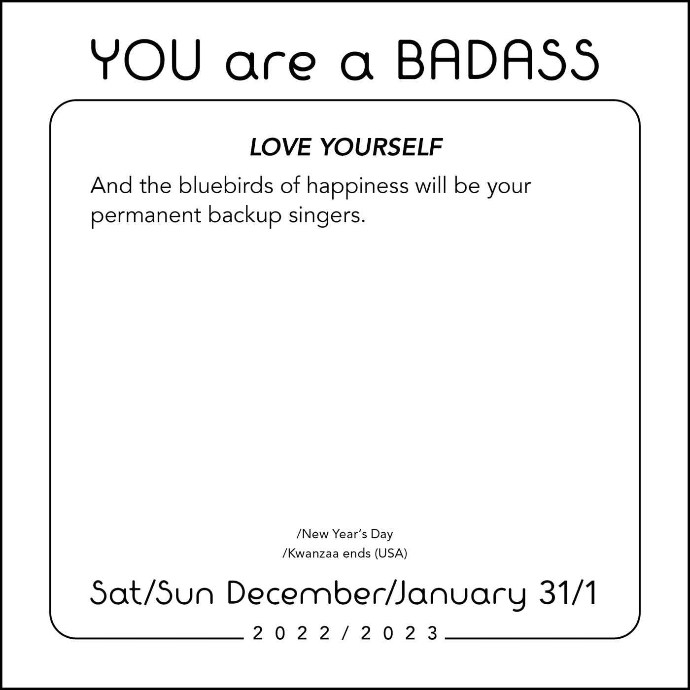 you-are-a-badass-2023-day-to-day-calendar-calendars