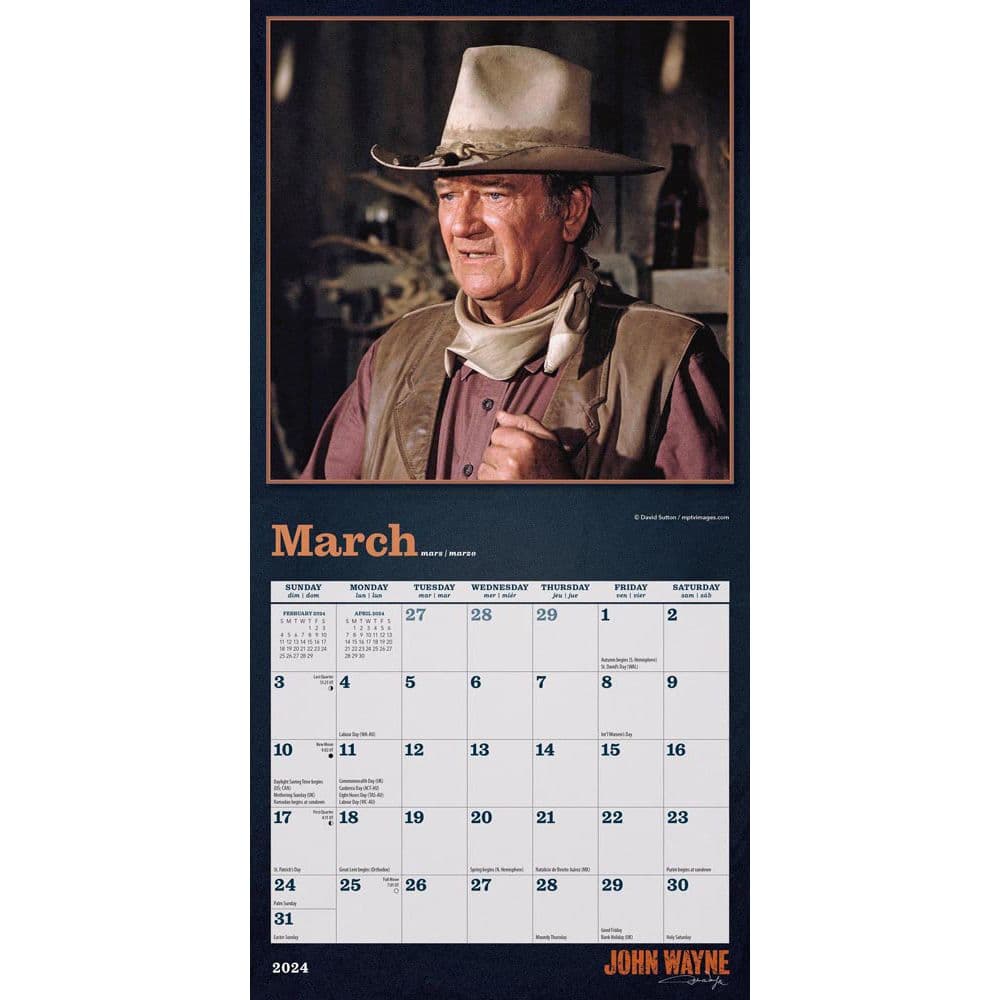 John Wayne 2024 Mini Wall Calendar