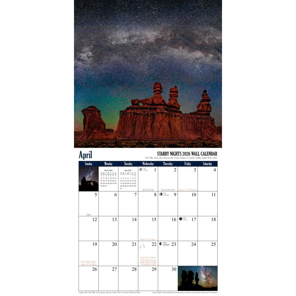 Starry Nights Astronomy 2026 Wall Calendar Third Alternate Image