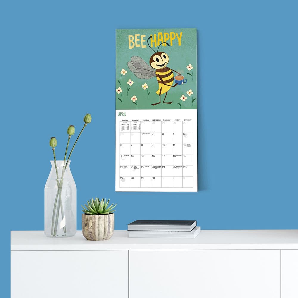 Bee Happy 2025 Mini Wall Calendar Fourth Alternate Image width="1000" height="1000"