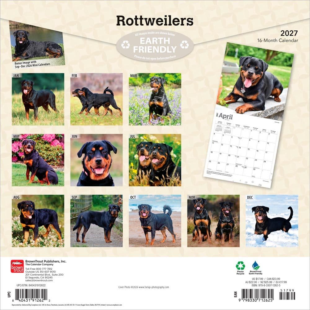 Rottweilers 2027 Wall Calendar First Alternate Image