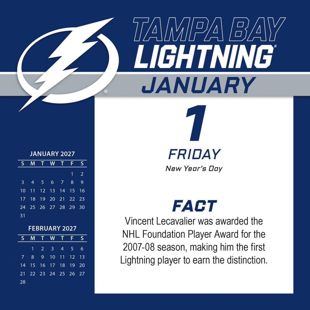 NHL Tampa Bay Lightning 2027 Desk Calendar First Alternate Image