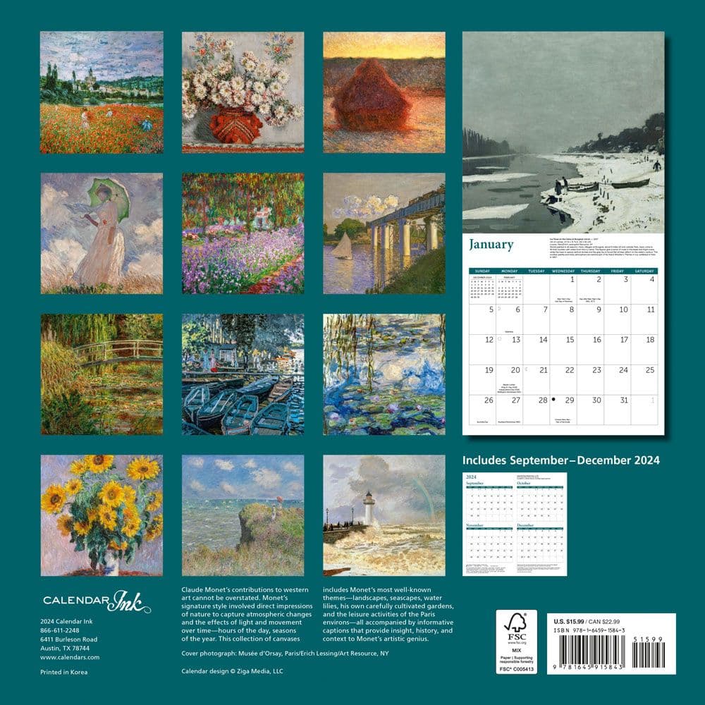 Monet 2025 Wall Calendar First Alternate Image width="1000" height="1000"