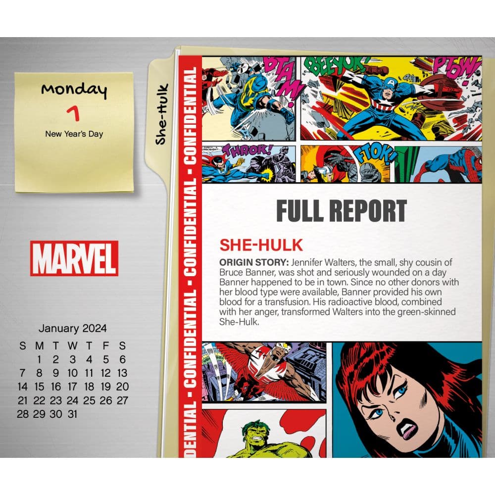 Marvel History 2024 Desk Calendar Third Alternate Image width=&quot;1000&quot; height=&quot;1000&quot;