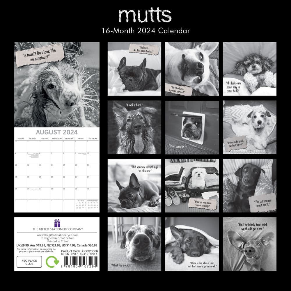 Mutts 2024 Wall Calendar