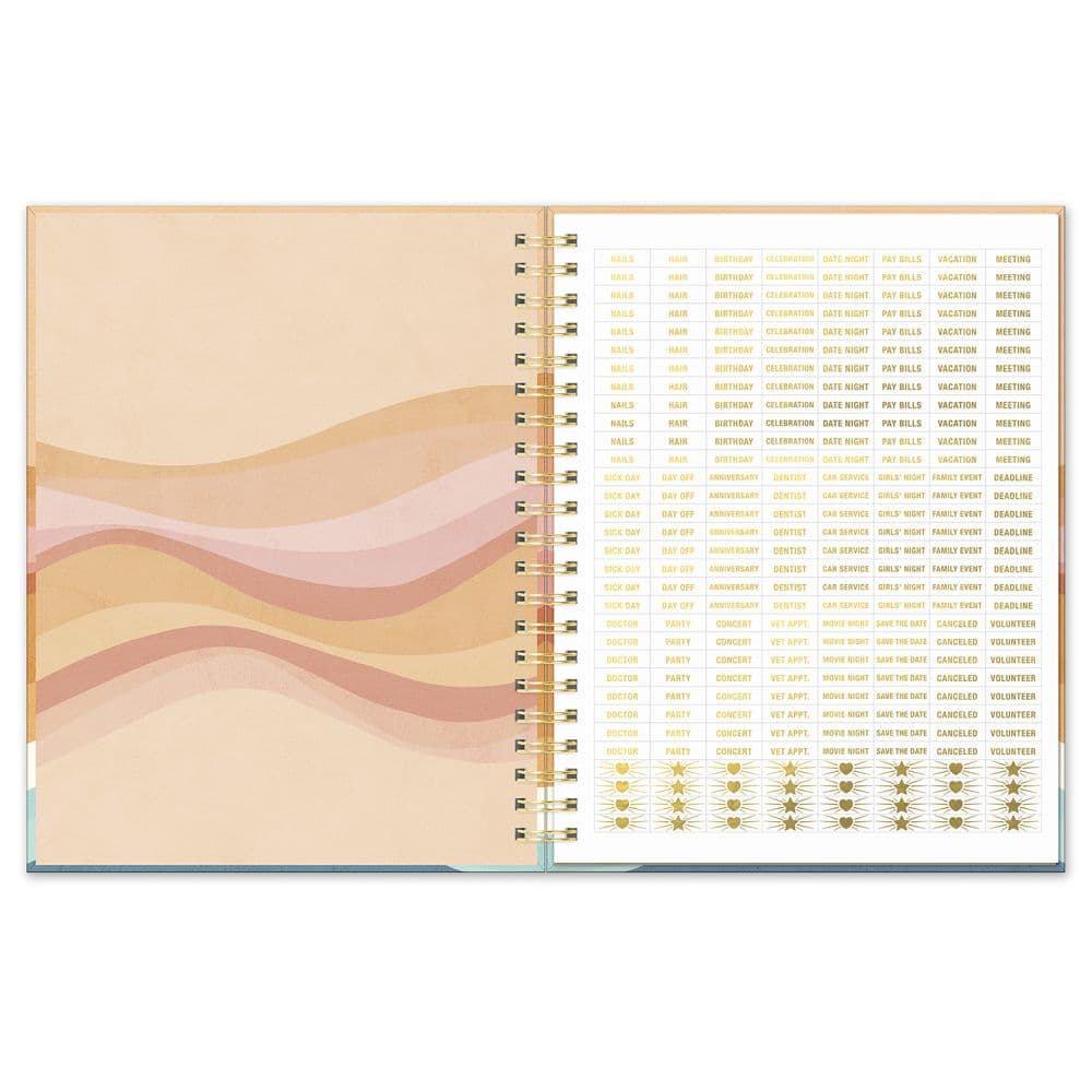 Rainbow Waves XL Spiral 2024 Planner