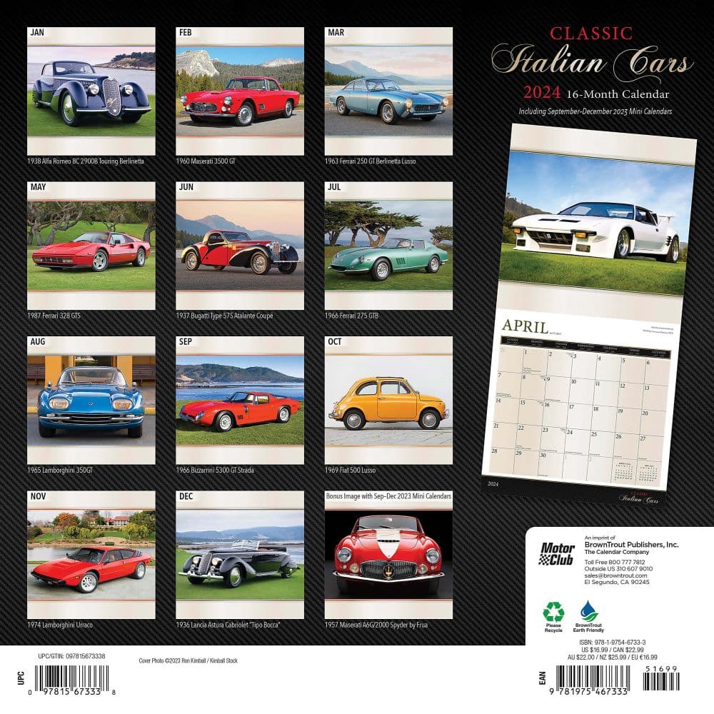 Classic Italian Cars Motor Club 2024 Wall Calendar First Alternate Image width=&quot;1000&quot; height=&quot;1000&quot;
