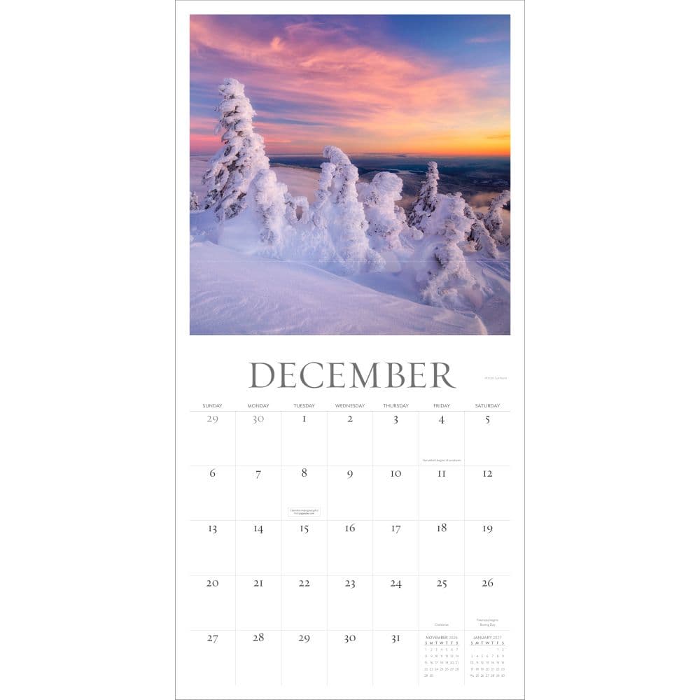 Washington Evergreen 2026 Wall Calendar Fourth Alternate Image