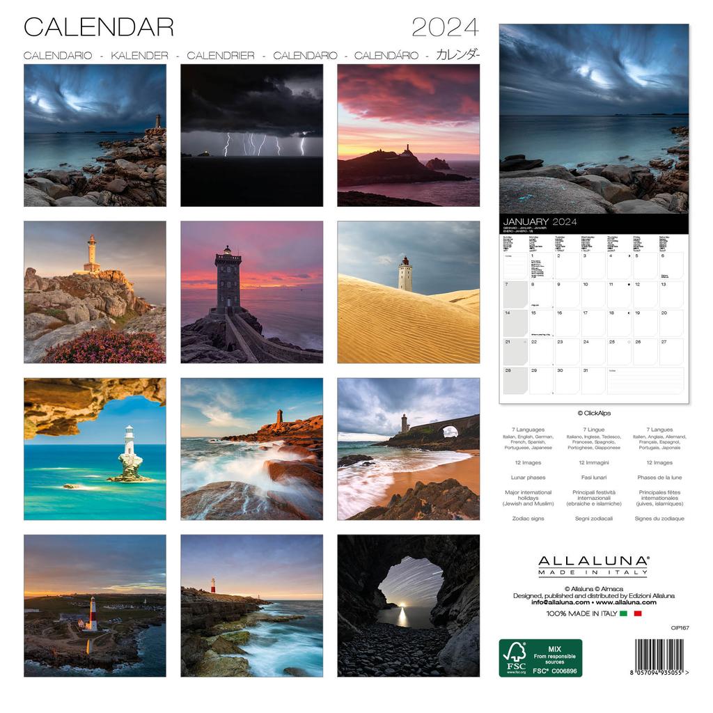 Lighthouses 2024 Mini Wall Calendar