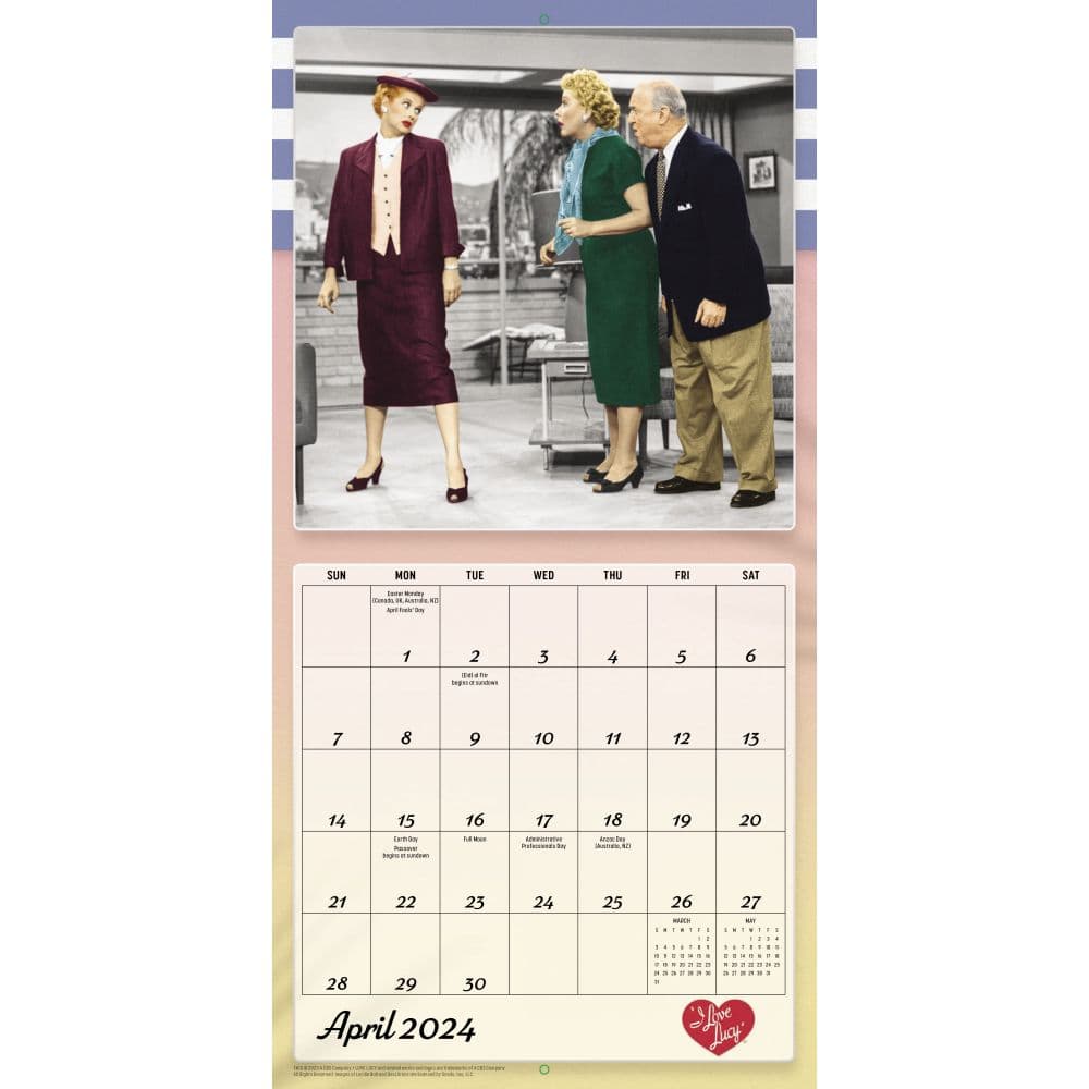 I Love Lucy 2024 Mini Wall Calendar