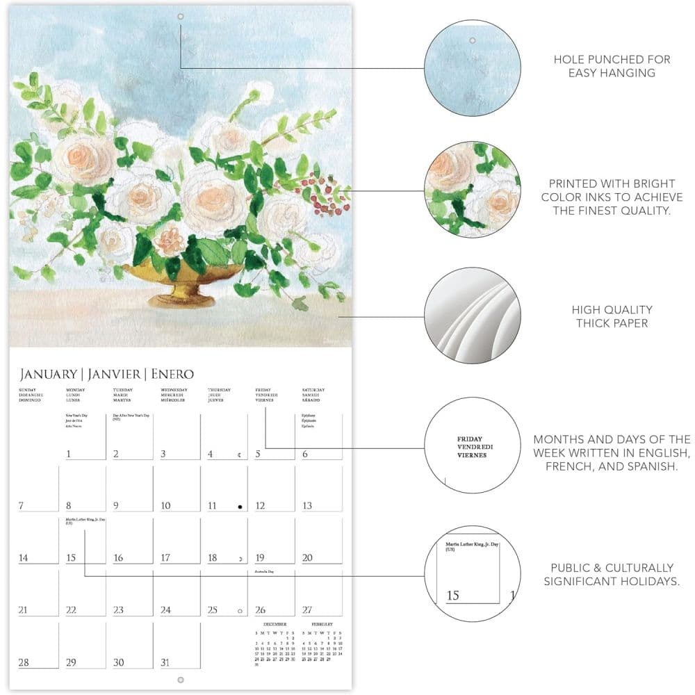 Painted Florals 2024 Wall Calendar Fourth Alternate Image width=&quot;1000&quot; height=&quot;1000&quot;